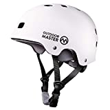 OutdoorMaster Skateboard Cycling Helmet - ASTM & CPSC Certified Two Removable Liners Ventilation Multi-sport Scooter Roller Skate Inline Skating Rollerblading for Kids, Youth & Adults - M - White