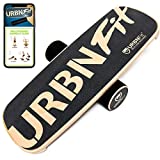 URBNFit Wooden Balance Board Trainer - Roller Board for Snowboard, Surf, Hockey Training & More -Balancing Exercise Fitness Equipment