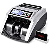 PONNOR Money Counter Machine with UV/MG/IR/MT Detection, Bill/Cash Counting Machine with Add & Batch Modes, LCD Display, 1,000 Bills/Min,Count Value of Bills
